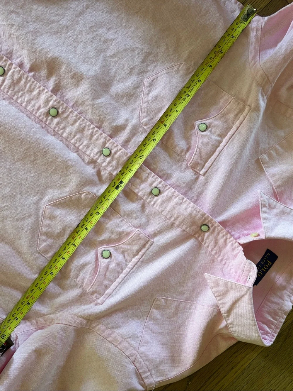 Polo Ralph Lauren Pink Men's Pearl Snap Size medium Western Cowboy Shirt Rodeo